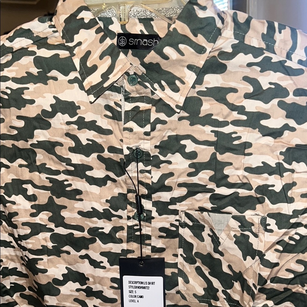 Men's Camouflage Shirt - Green and Tan